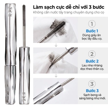 Kem lót mi tuýp thép - Mascara dày dài, cong giữ nếp, không lem, tự nhiên - 99.789đ 9