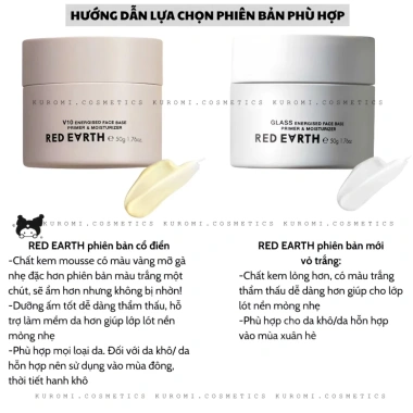Kem Lót RED EARTH Chính Hãng 15g/50g Dưỡng Ẩm Cao Cấp, Che Lỗ Chân Lông, Da Mềm Mịn