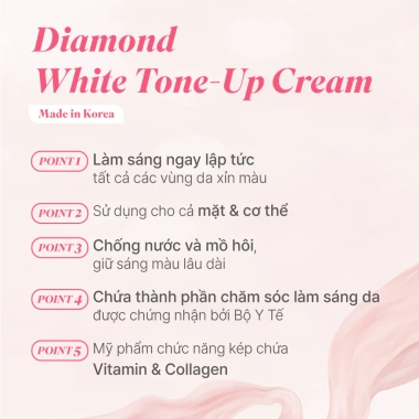 Kem nâng tông trắng da Diamond Luxism 200ml - Tone up tự nhiên, da sáng mịn, 364k