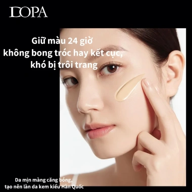 Kem nền DOPA bền màu 24h, kiểm soát dầu, chống nước & mồ hôi, da mịn suốt ngày