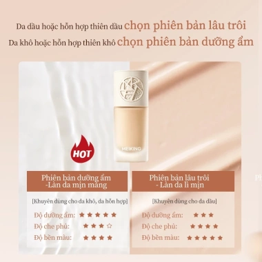 Kem nền MEIKING 24h lâu trôi, mỏng nhẹ, kiểm soát dầu, che khuyết điểm cho mọi da - Giá chỉ 254.820 VND 4