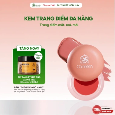Kem Trang Điểm Đa Năng 5 trong 1: Phấn Mắt, Son Môi, Kem Má Thủy Tinh, Cỏ Mềm - Giá chỉ 170.000₫