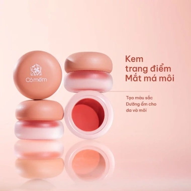 Kem Trang Điểm Đa Năng 5 trong 1: Phấn Mắt, Son Môi, Kem Má Thủy Tinh, Cỏ Mềm - Giá chỉ 170.000₫