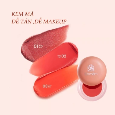 Kem Trang Điểm Đa Năng 5 trong 1: Phấn Mắt, Son Môi, Kem Má Thủy Tinh, Cỏ Mềm - Giá chỉ 170.000₫