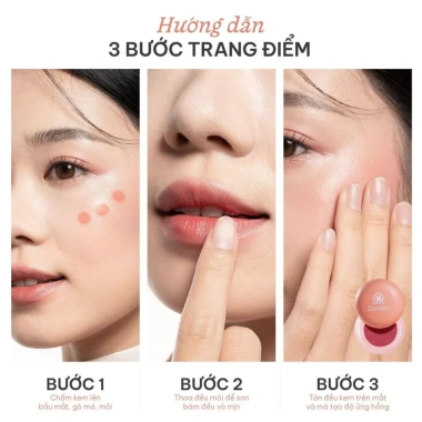 Kem Trang Điểm Đa Năng 5 trong 1: Phấn Mắt, Son Môi, Kem Má Thủy Tinh, Cỏ Mềm - Giá chỉ 170.000₫