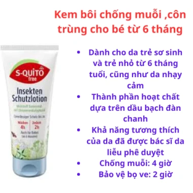 Kem và Xịt Chống Muỗi, Côn Trùng S-quitofree Nội Địa Đức - Giá 125k Giảm Đặc Biệt
