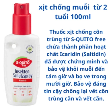 Kem và Xịt Chống Muỗi, Côn Trùng S-quitofree Nội Địa Đức - Giá 125k Giảm Đặc Biệt