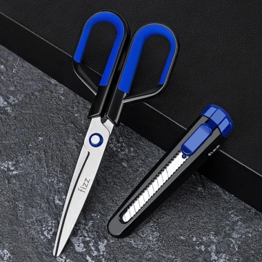 Kéo cắt đa năng 2 trong 1 tiện dụng tích hợp dao rọc giấy - Giá chỉ 85.000 VND