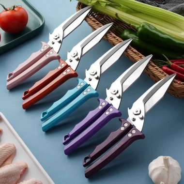 Kéo Cắt Gà Công Lực Đa Năng Thép Không Gỉ Tháo Rời Dao Nhỏ Sắc Bén Tiện Lợi 8
