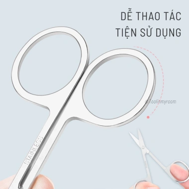 Kéo Cắt Tỉa Lông Mũi TMR Đầu Tròn An Toàn, Thép Không Gỉ, Nhỏ Gọn, Giá 30.000 VND
