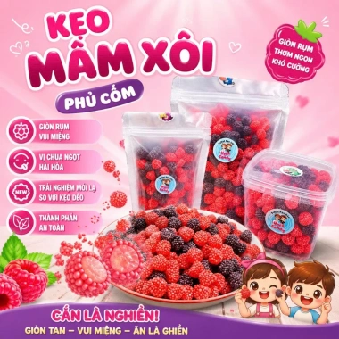 Kẹo Dẻo Mâm Xôi Bọc Cốm Vị Thiên Chua - Trang Trí Bánh Kem, Ăn Vặt Tết, Giá 45.000đ