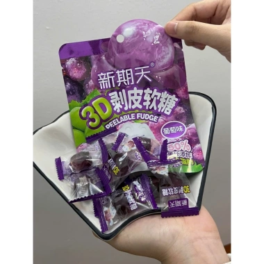 Kẹo Dẻo Trái Cây Bóc Vỏ Combo 3/6 gói Đào & Nho – Đồ ăn vặt tết ngon, giá ưu đãi 21.000₫ 5
