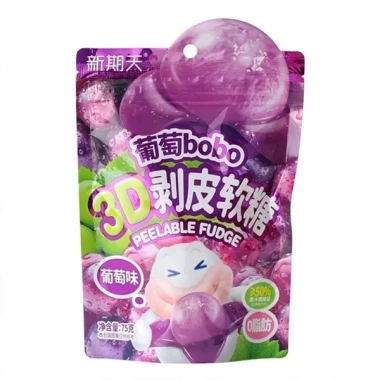 Kẹo Dẻo Trái Cây Bóc Vỏ Combo 3/6 gói Đào & Nho – Đồ ăn vặt tết ngon, giá ưu đãi 21.000₫ 10