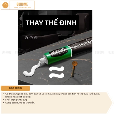 Keo dính xanh 60g - Dán chắc đóng đinh, thay đinh vít, keo đa năng 15.000 VND 3