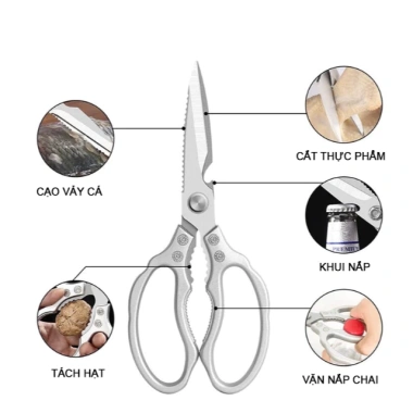 Kéo hộp kim nhôm đa năng 23cm - Tiện dụng làm bếp, giảm giá 55k (từ 66k)