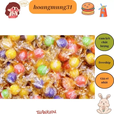 Kẹo mini vỏ giòn nhân sữa chua mix vị trái cây 500g - Đồ ăn vặt siêu ngon cho bé 3