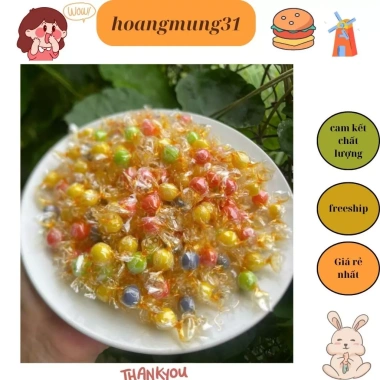 Kẹo mini vỏ giòn nhân sữa chua mix vị trái cây 500g - Đồ ăn vặt siêu ngon cho bé 4
