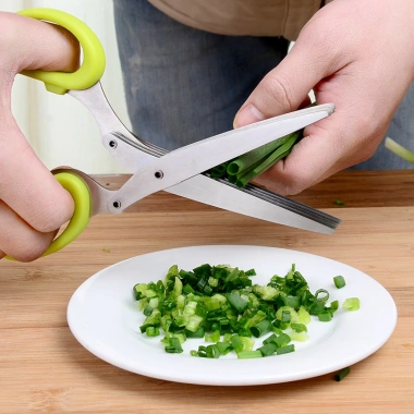 Kéo nhà bếp 5 lưỡi đa năng cắt rau củ quả, lưỡi thép không gỉ, thiết kế chắc chắn - Giá 124.000 VND