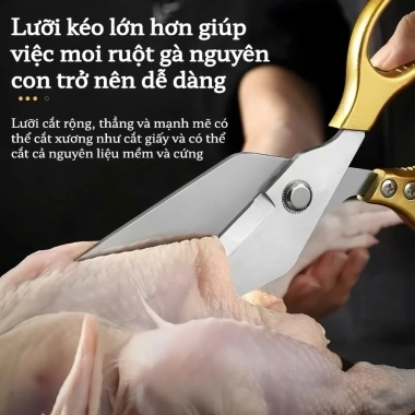 Kéo Nhà Bếp Đa Năng Thép Không Gỉ - Cắt Xương Gà Vịt Cá Nhanh, Tiện Lợi, Cao Cấp 6 Kéo Nhà Bếp Đa Năng Thép Không Gỉ - Cắt Xương Gà Vịt Cá Nhanh, Tiện Lợi, Cao Cấp 6