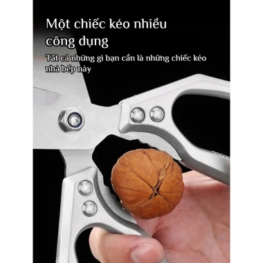 Kéo Nhà Bếp Đầu To Chống Trượt - Lưỡi Dày Đa Năng Cắt Thịt Rau, Thiết Kế Bền Bỉ, Giá Ưu Đãi 178.500₫