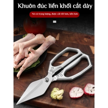 Kéo Nhà Bếp Đầu To Chống Trượt - Lưỡi Dày Đa Năng Cắt Thịt Rau, Thiết Kế Bền Bỉ, Giá Ưu Đãi 178.500₫