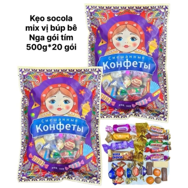 Kẹo socola búp bê Nga 500g - Giá chỉ 59.000đ giảm từ 72.570đ hương vị thơm ngon 10