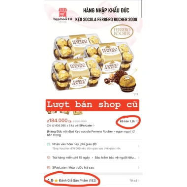 Kẹo socola Ferrero Rocher Đức nội địa - Ngon ngọt, giảm giá 214.900 VND, giá gốc 257.880 VND 2