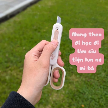 Kéo và Dao Rọc Giấy 2 trong 1 Đáng Yêu CHOEM Dành Cho Học Sinh Văn Phòng 3