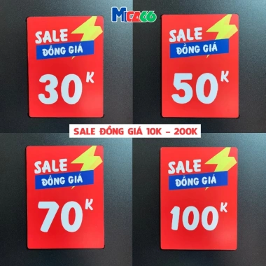Kẹp bảng giá Mica66 - Bảng sale giảm giá đa dạng mẫu mã, kích thước, chất liệu dày dặn chống nước, giá 10.000₫