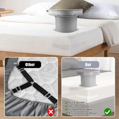 Kẹp buộc góc Drap giường đa năng – Giá đỡ vô hình an toàn, không chốt, phù hợp cho gia đình và du lịch, chỉ 31.599₫