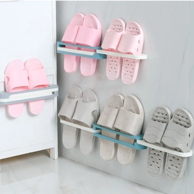 Kẹp dép dán tường nhựa ABS gấp gọn, tiện dụng, cài giày thông minh, móc treo nhà tắm