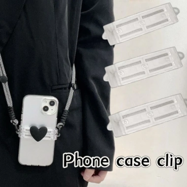 Kẹp điện thoại trong suốt điều chỉnh được - Giá đỡ mặt sau phong cách gấu sóng, khung cố định