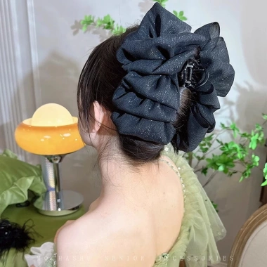 Kẹp nơ lưới bong bóng ren kiểu cá mập, khí chất cho nữ, giá chỉ 28.690 VND