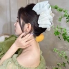 Kẹp nơ lưới bong bóng ren kiểu cá mập, khí chất cho nữ, giá chỉ 28.690 VND 3