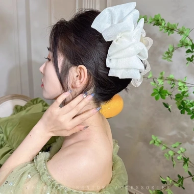 Kẹp nơ lưới bong bóng ren kiểu cá mập, khí chất cho nữ, giá chỉ 28.690 VND 3 Kẹp nơ lưới bong bóng ren kiểu cá mập, khí chất cho nữ, giá chỉ 28.690 VND 3