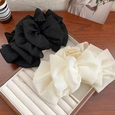 Kẹp nơ lưới bong bóng ren kiểu cá mập, khí chất cho nữ, giá chỉ 28.690 VND