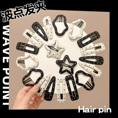 Kẹp tóc da chấm bi phong cách Hàn Quốc mới - Bám chắc, nhẹ, giảm giá 8.060đ