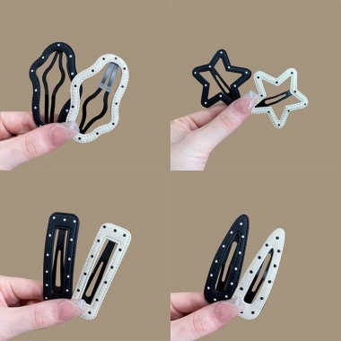 Kẹp tóc da chấm bi phong cách Hàn Quốc mới - Bám chắc, nhẹ, giảm giá 8.060đ