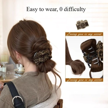 Kẹp Tóc Giả Chignon Thấp Bun Da Báo In - Dụng Cụ Tạo Kiểu Tóc Giá Ưu Đãi 79.000đ