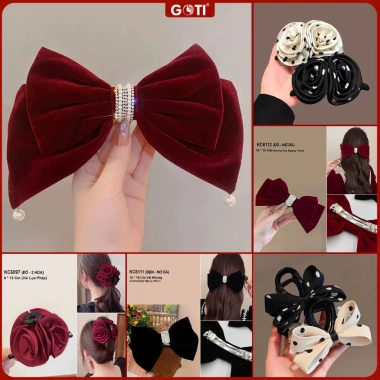 Kẹp tóc GOTI hình nơ lớn đỏ Noel - Phong cách Hàn Quốc, quà tặng nữ KC6.018 giảm còn 34.000₫