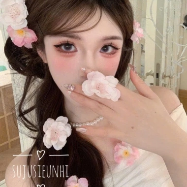 Kẹp tóc hoa đào mùa xuân nhỏ xinh cài đầu phụ kiện chụp ảnh Tết 11.800 VND