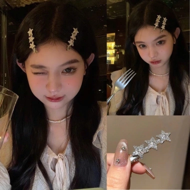 Kẹp tóc hợp kim đính đá bling ngôi sao thời trang xinh cho nữ - Giá 16.900₫
