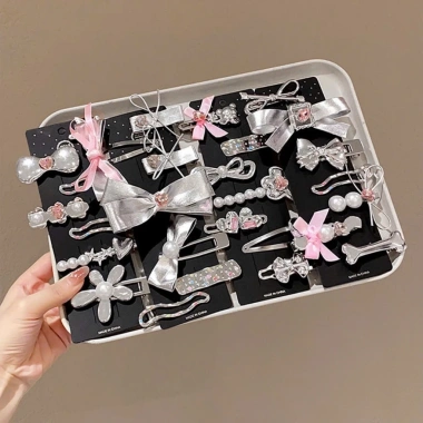 Kẹp Tóc Inox Bạc Nơ Tiểu Thư - Kiểu Xinh Xắn, Nhiều Mẫu Cho Nữ, Giá 52.000đ