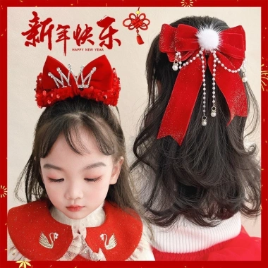 Kẹp tóc nơ đỏ E2.112 – Phụ kiện áo dài, váy công chúa, tóc giả Tết, giá 9.500đ 7