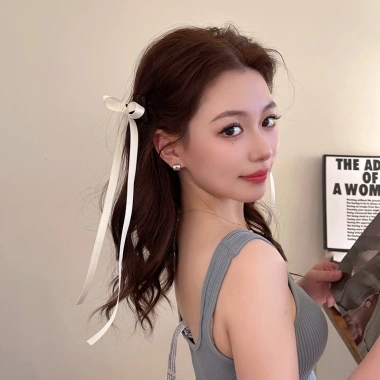 Kẹp tóc nơ ruy băng đuôi dài, nhiều màu ngọt ngào, dễ thương – Giá ưu đãi 4.460 VND 4