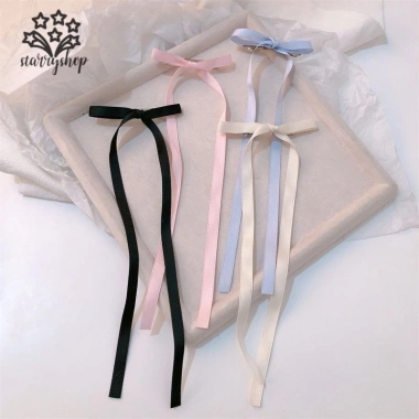 Kẹp tóc nơ ruy băng đuôi dài, nhiều màu ngọt ngào, dễ thương – Giá ưu đãi 4.460 VND 8