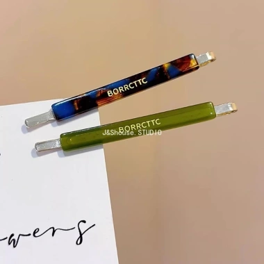 Kẹp tóc retro Hàn Quốc KF1.077 axetat 2 chiếc - Thiết kế đơn giản, giảm giá 20%
