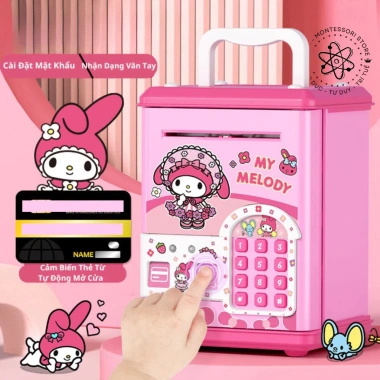 Két Sắt Lì Xì Tết Kuromi Melody Dễ Thương, Mở Khóa Vân Tay, Nhạc Đèn - Giá 174.500₫ 4