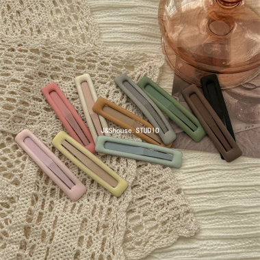 Kf739 Hàn Quốc kẹp tóc bangs hình chữ nhật mờ màu sắc dễ thương, giá chỉ 5.797đ