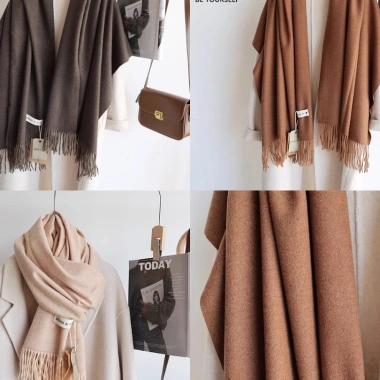 Khăn choàng cổ cashmere JK67 Jussy Official dày dặn, siêu mịn 180x68cm, sang trọng giữ ấm - Giảm còn 545.000₫ 8